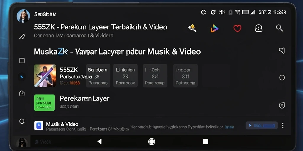 Tampilan aplikasi 555ZK saat merekam layar dengan fitur unggulan.