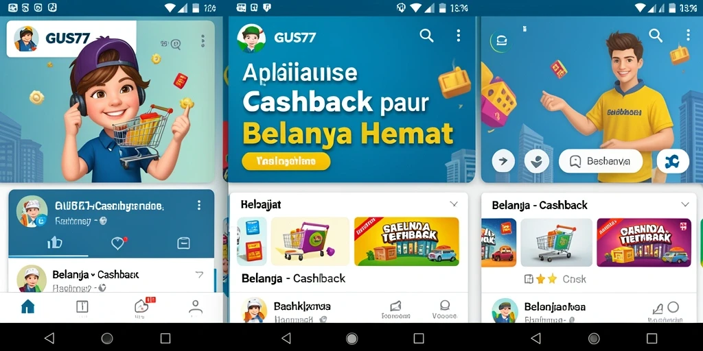 Tampilan antarmuka aplikasi GUS77 dengan fungsi Cashback yang mudah digunakan.