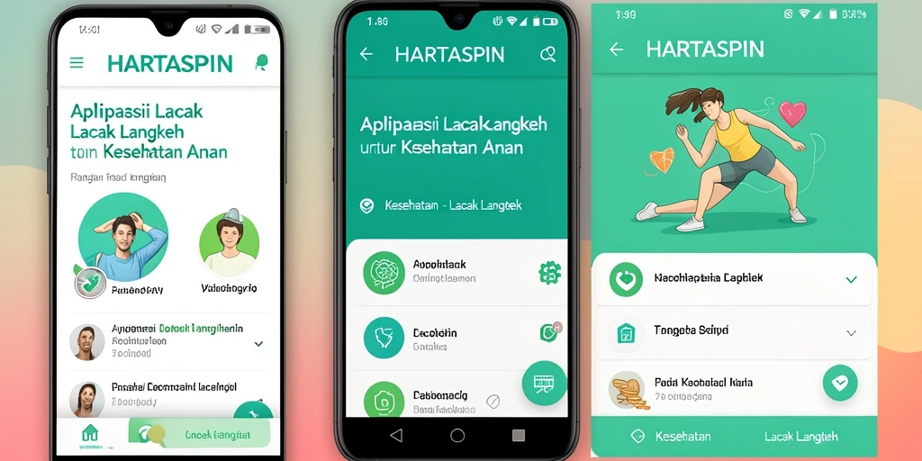 Tampilan antarmuka HARTASPIN yang intuitif untuk pelacakan langkah.