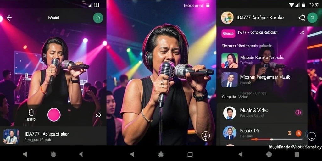Antarmuka aplikasi Karaoke IDA777 yang modern dan intuitif.