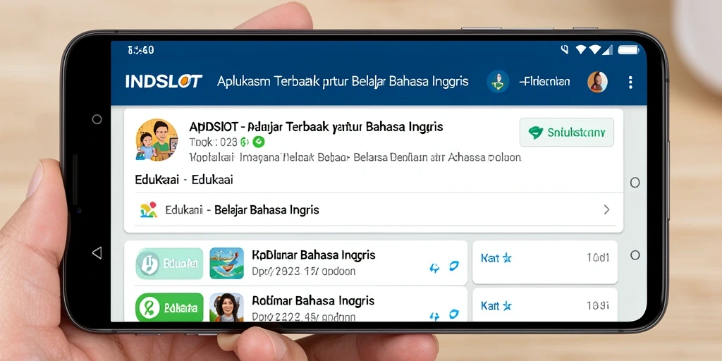 Tampilan antarmuka INDSLOT yang menarik untuk belajar Bahasa Inggris.