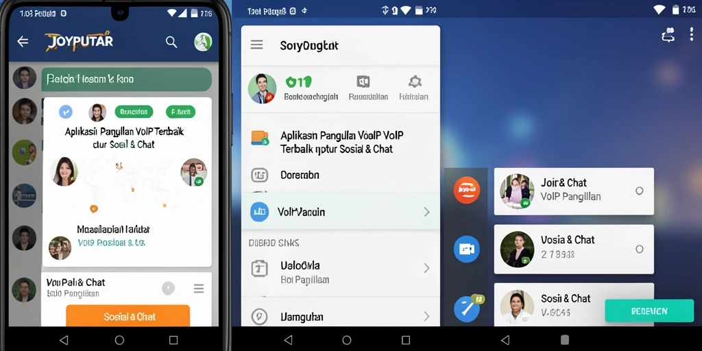 Tampilan antarmuka JOYPUTAR untuk panggilan VoIP yang user-friendly.