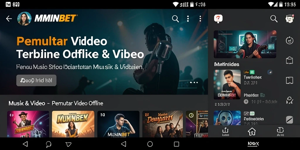 Tampilan antarmuka MIMINBET saat bermain video offline.