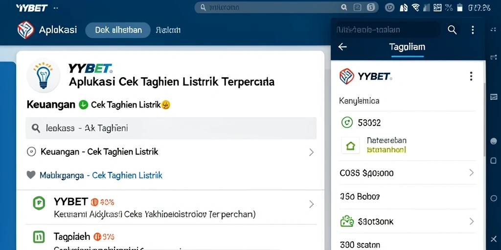 Screenshot utama YYBET menampilkan antarmuka cek tagihan listrik.